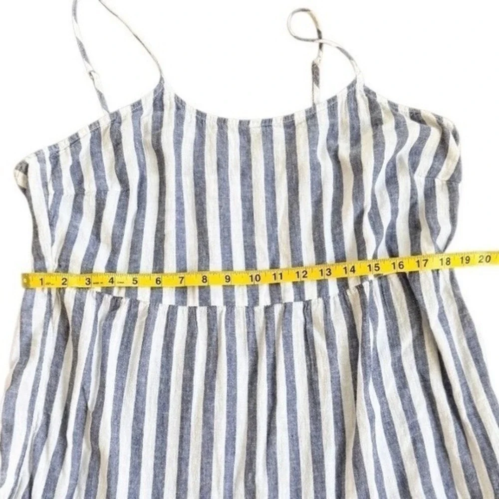 Beach Lunch Lounge Lana Striped Maxi Linen Dress Tiered Smocked Bodice XL - Picture 8 of 9